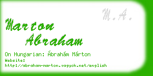 marton abraham business card